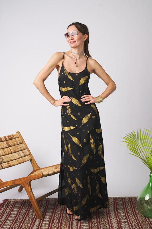 Long Dress Pluma Oro