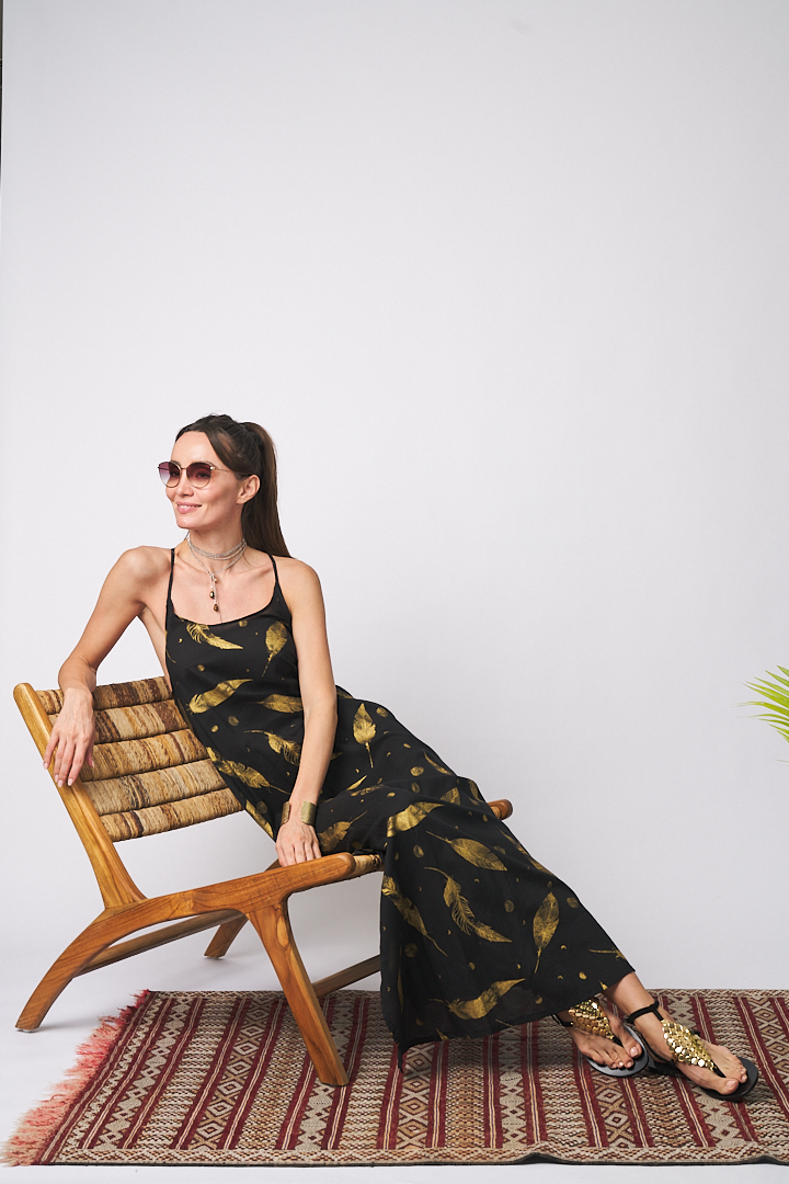 Long Dress Pluma Oro