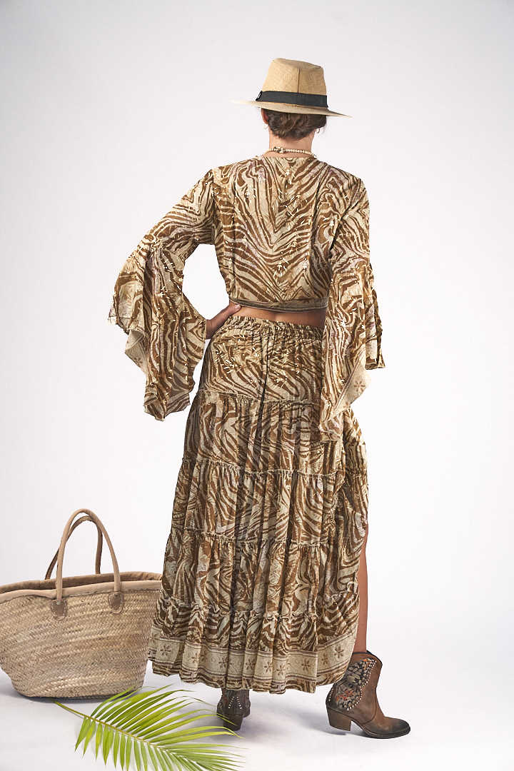 Maxi Skirt Zebra Brown