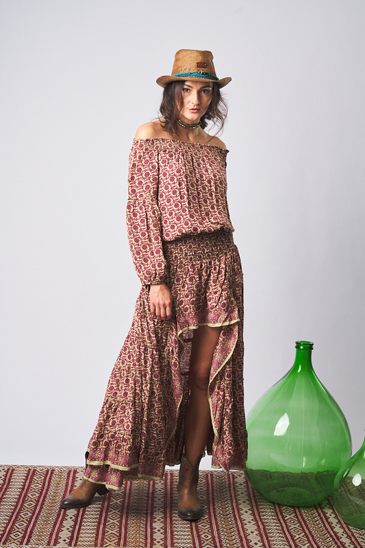 Maxi Shirt  Asimetric Rustic Purple