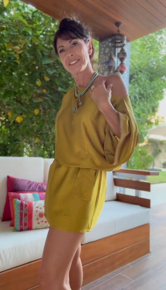 Moon Short Dress Mustard