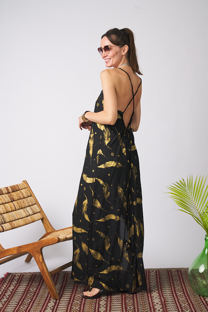 Long Dress Pluma Oro