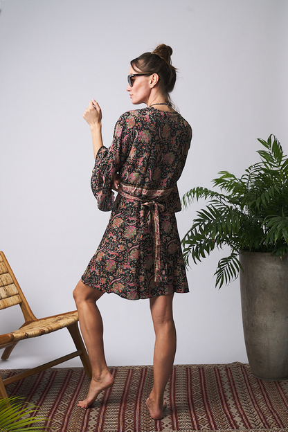Maxi Kimono Short Black Opal