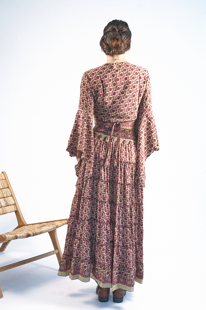 Maxi Skirt Asymmetrical Rustic Purple