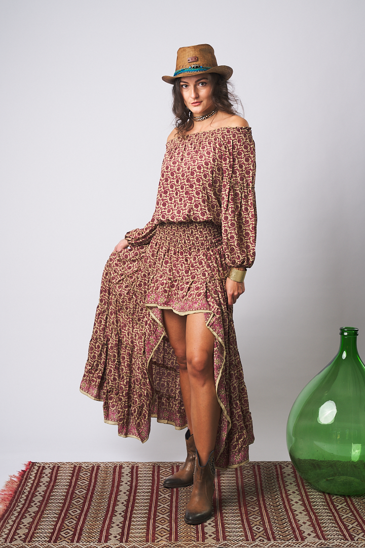 Maxi Shirt  Asimetric Rustic Purple