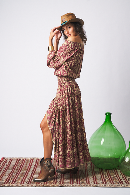 Maxi Shirt  Asimetric Rustic Purple
