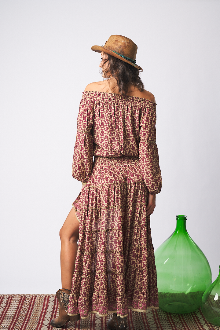 Maxi Shirt  Asimetric Rustic Purple
